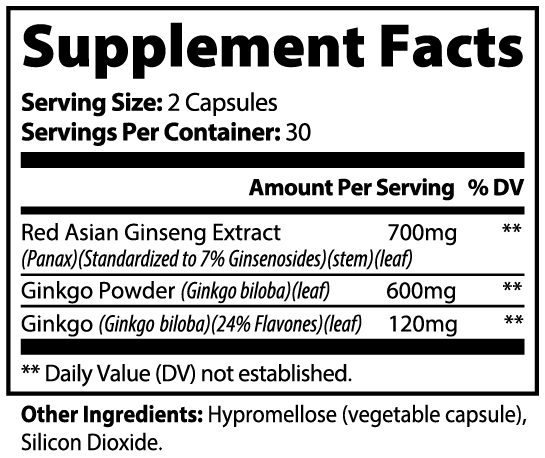 Ginkgo Biloba + Ginseng — Memory, Focus & Cognitive Energy